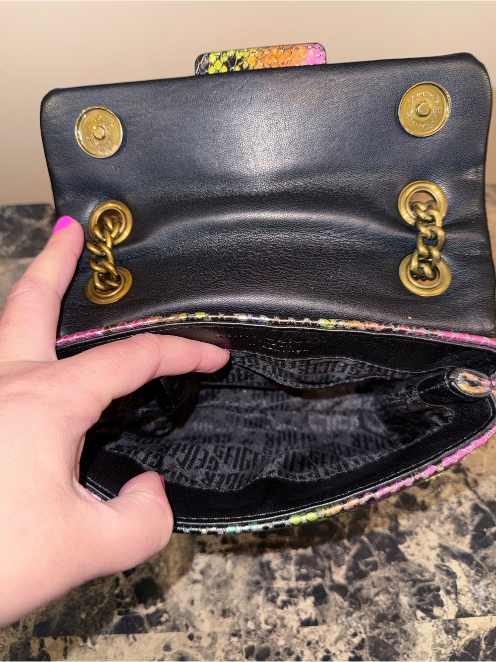 Kurt Geiger Kensington Snake-Skin Bag - Picture 13 of 15